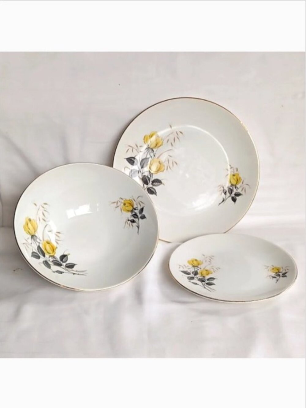 1950s Ridgway "Rose Gay" Gold Trimmed Serving Pieces